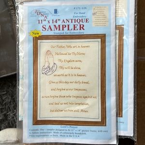 Stamped for embroidery ‘Lord’s Prayer’